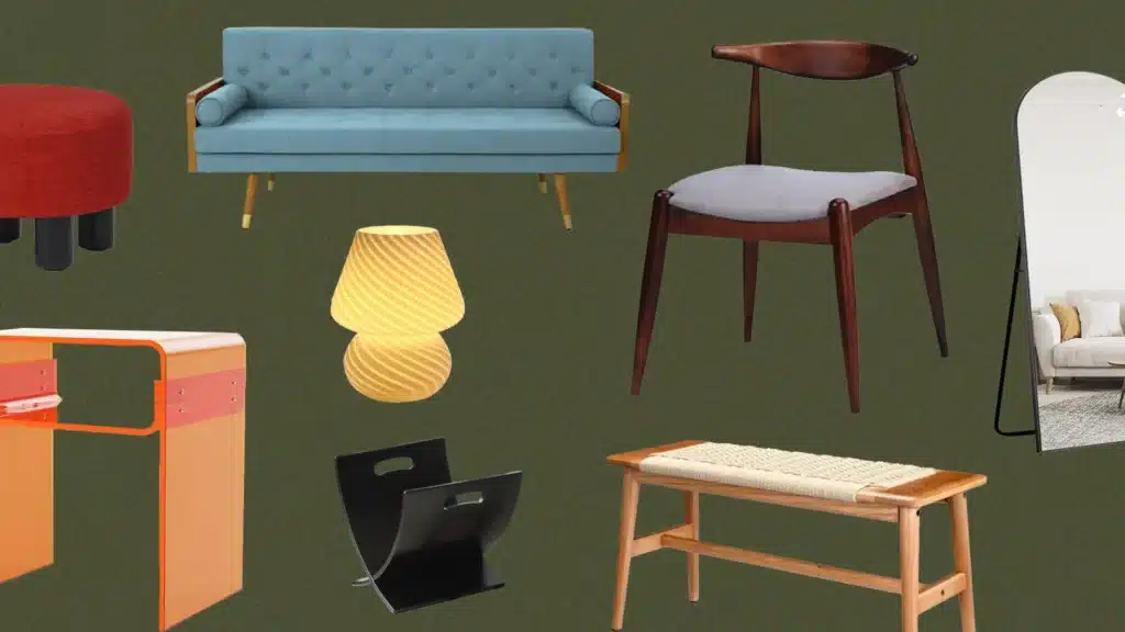furniture with green background, example of things moved by furniture movers